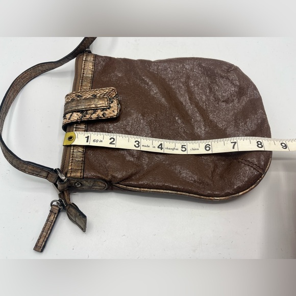 Guess Crossbody Handbag Charcoal Gray Zip Close Adjustable Strap Boho Vintage - Picture 8 of 8